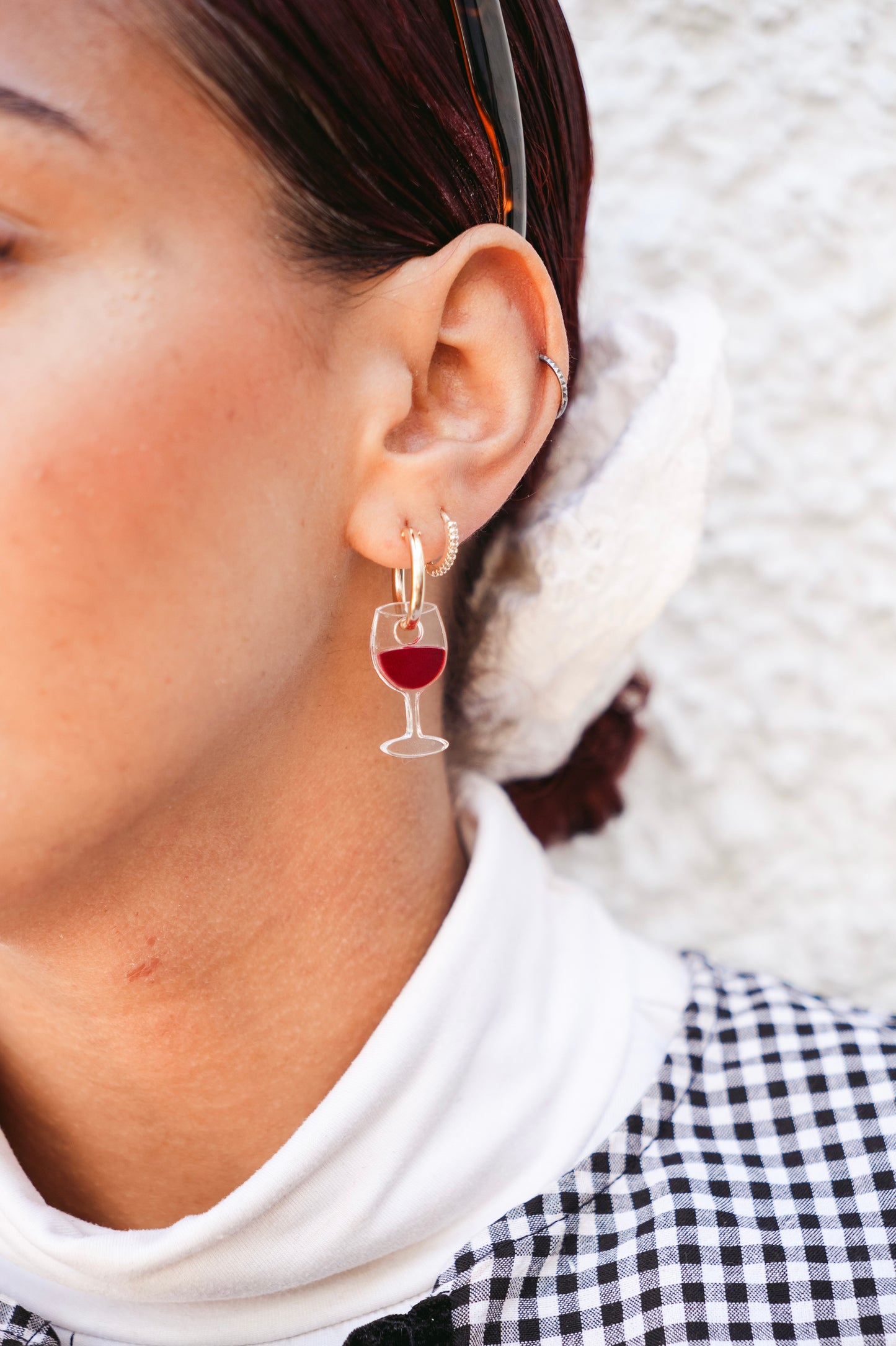 Red Wine Hoop Earrings