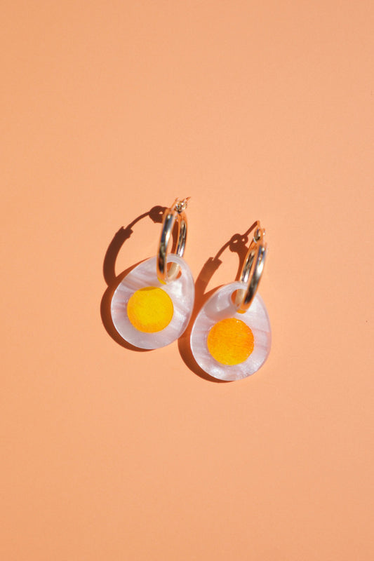 Boiled Egg Hoop Earrings