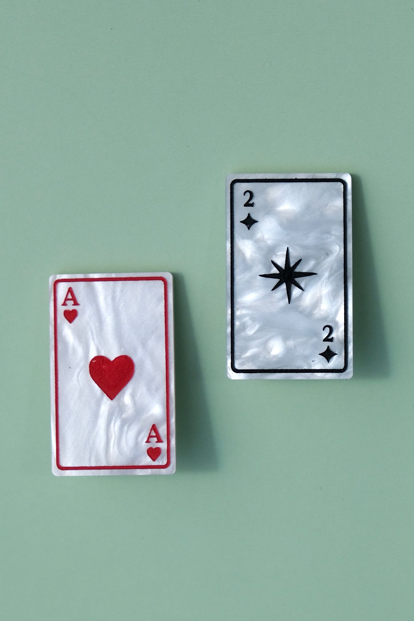 Card Hair Clips -Set of 2