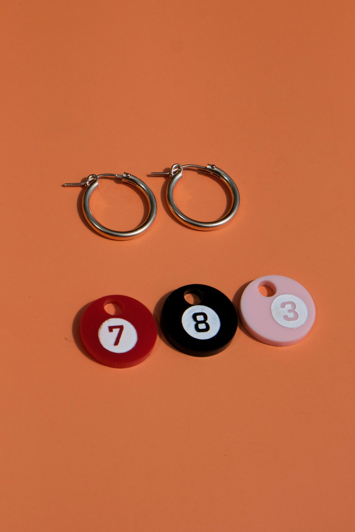 Pool Ball Hoop Earrings - Set of 3