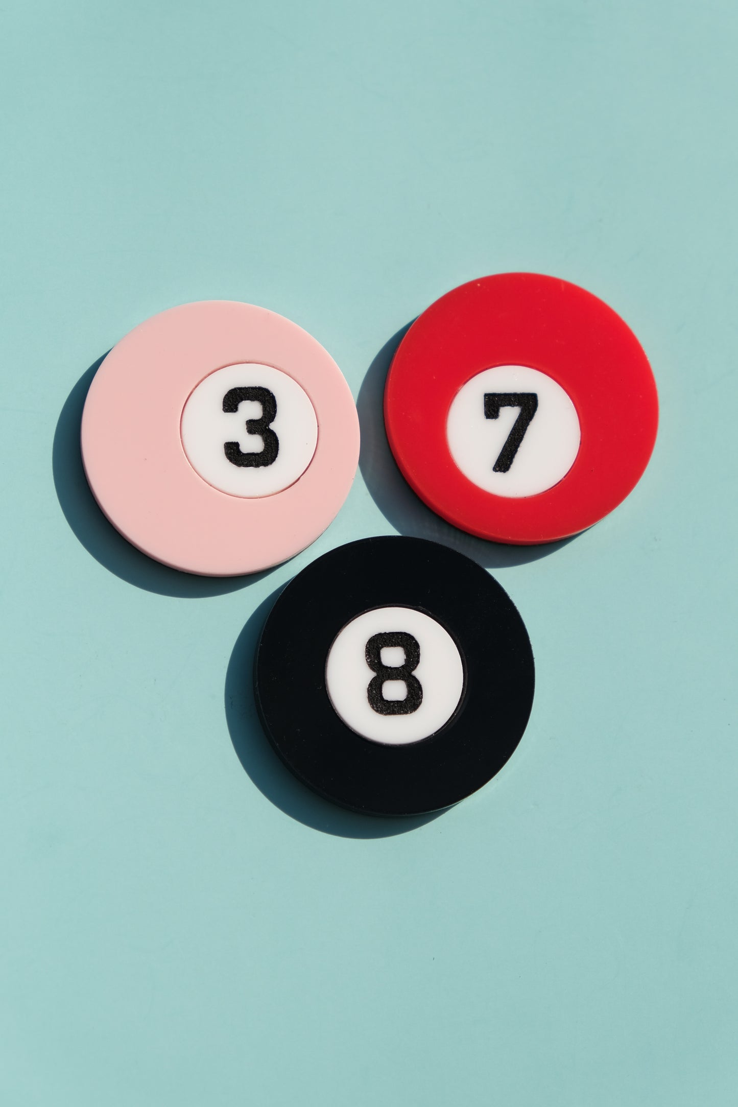 Pool Ball Hair Clips - Set of 3