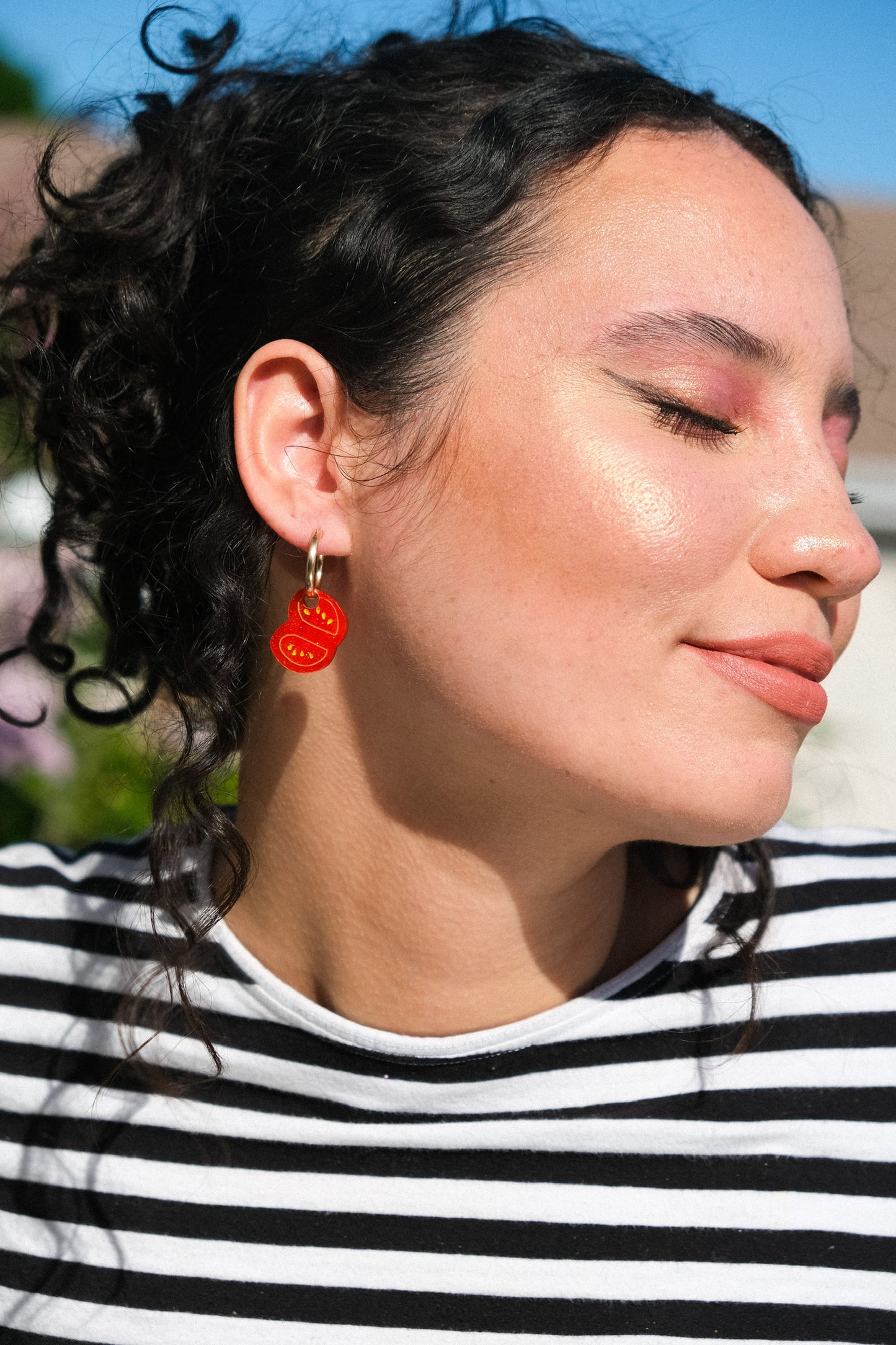Tomato Hoop Earrings