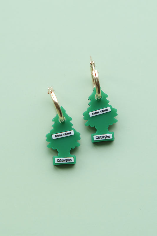 Tree Air Freshener Hoop Earrings