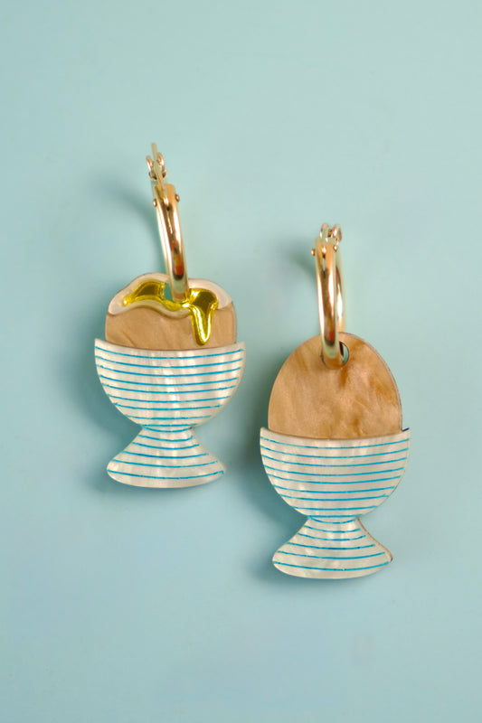 Dippy Egg Hoop Earrings