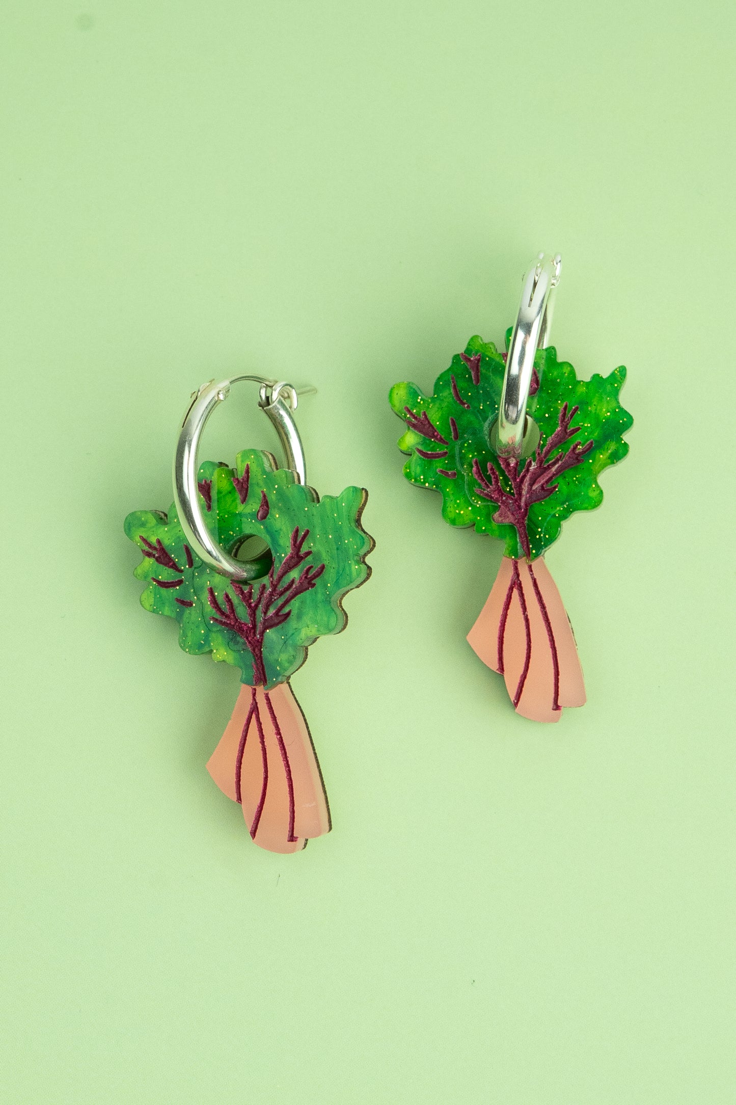 Rhubarb Hoop Earrings