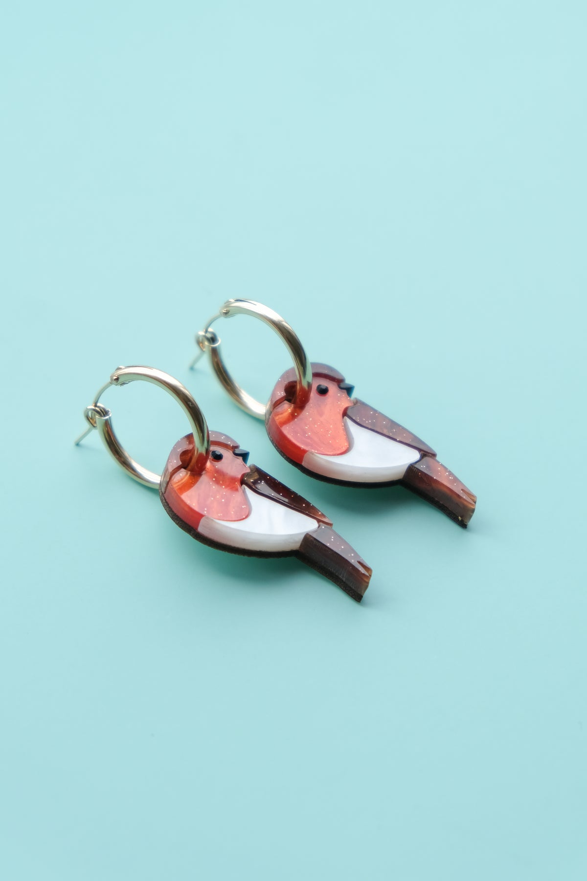 Robin Redbreast Hoop Earrings