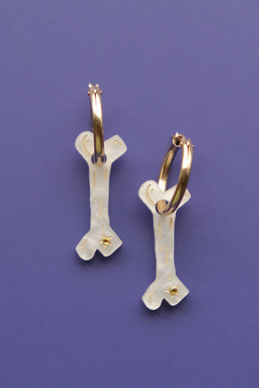Bone Hoop Earrings