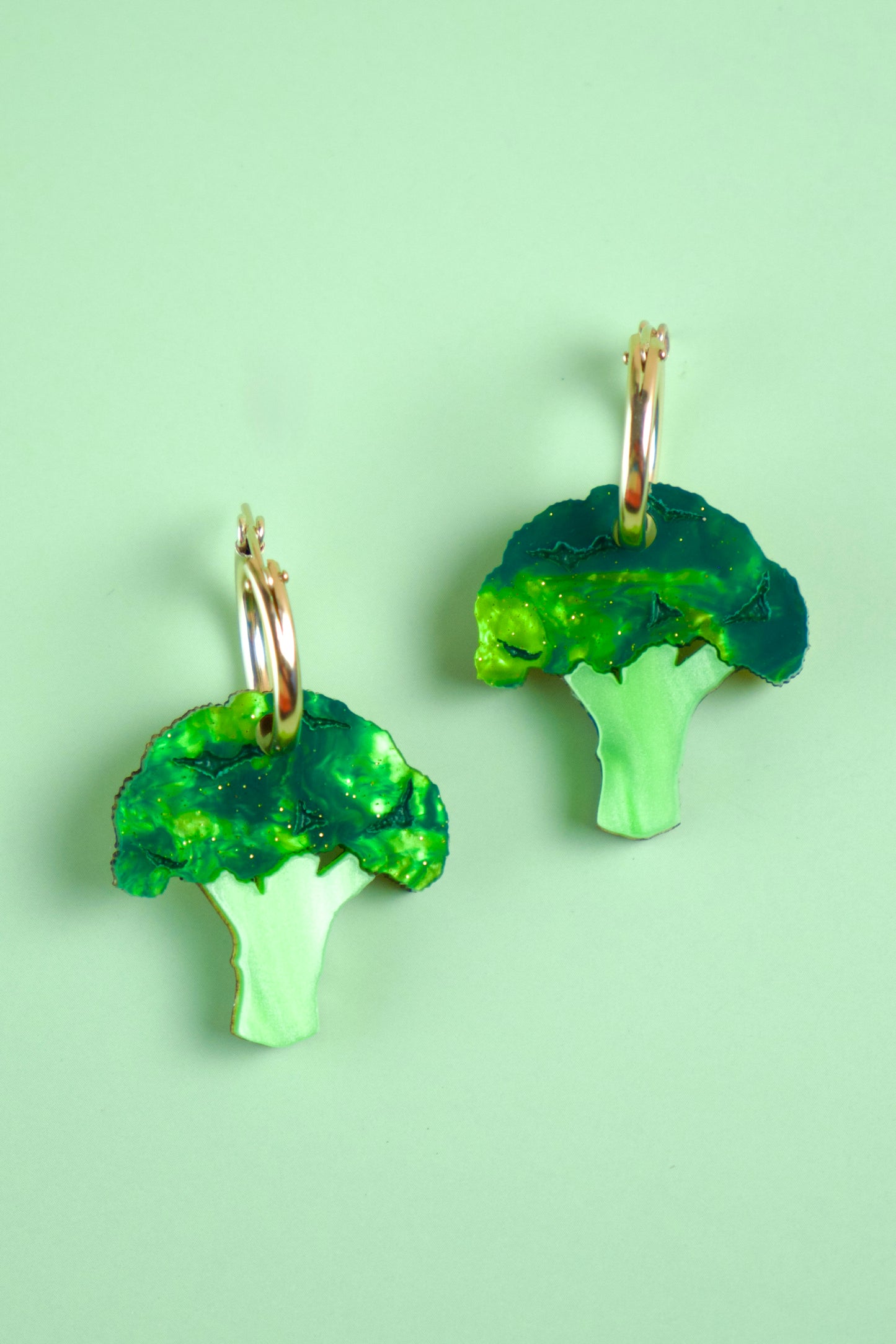 Broccoli Hoop Earrings