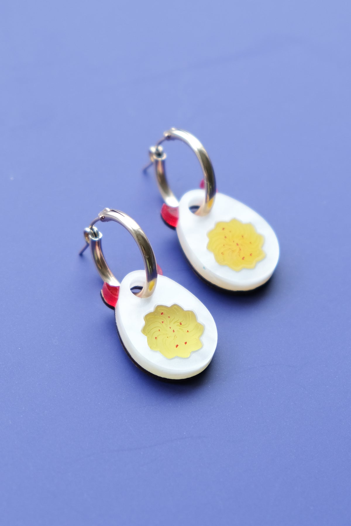 Deviled Egg Hoop Earrings