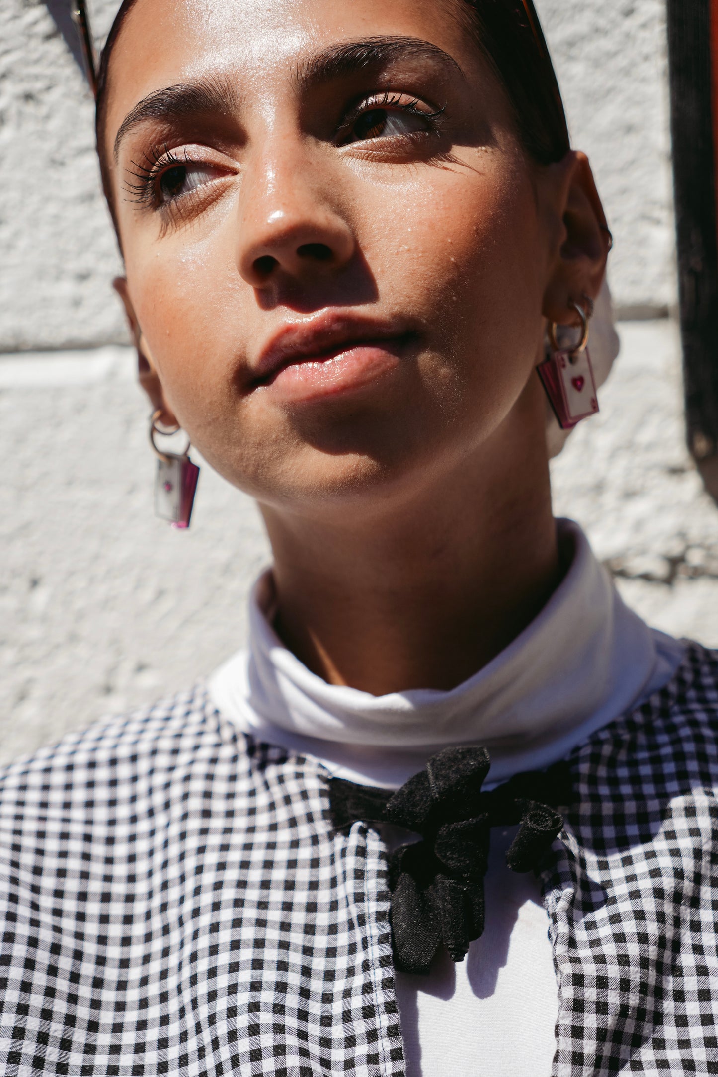Playing Card Hoop Earrings