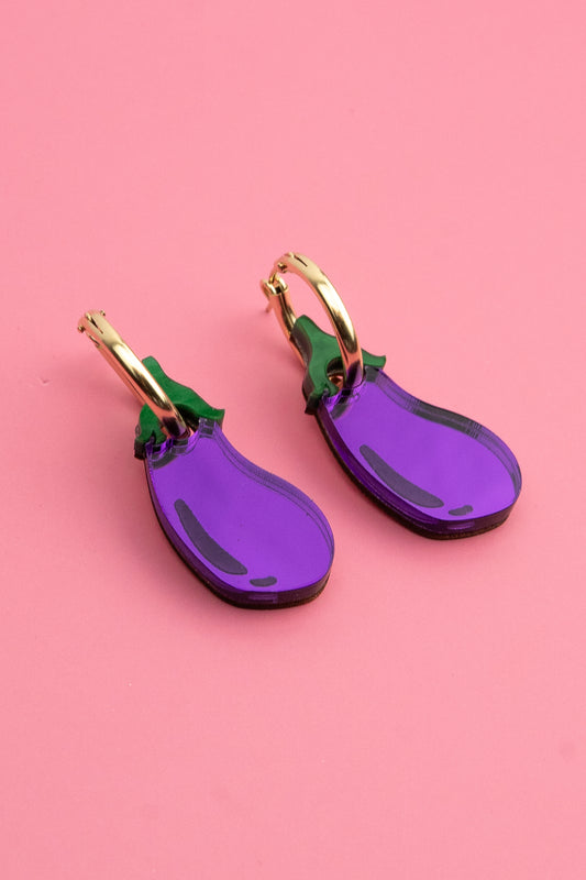 Aubergine Hoop Earrings