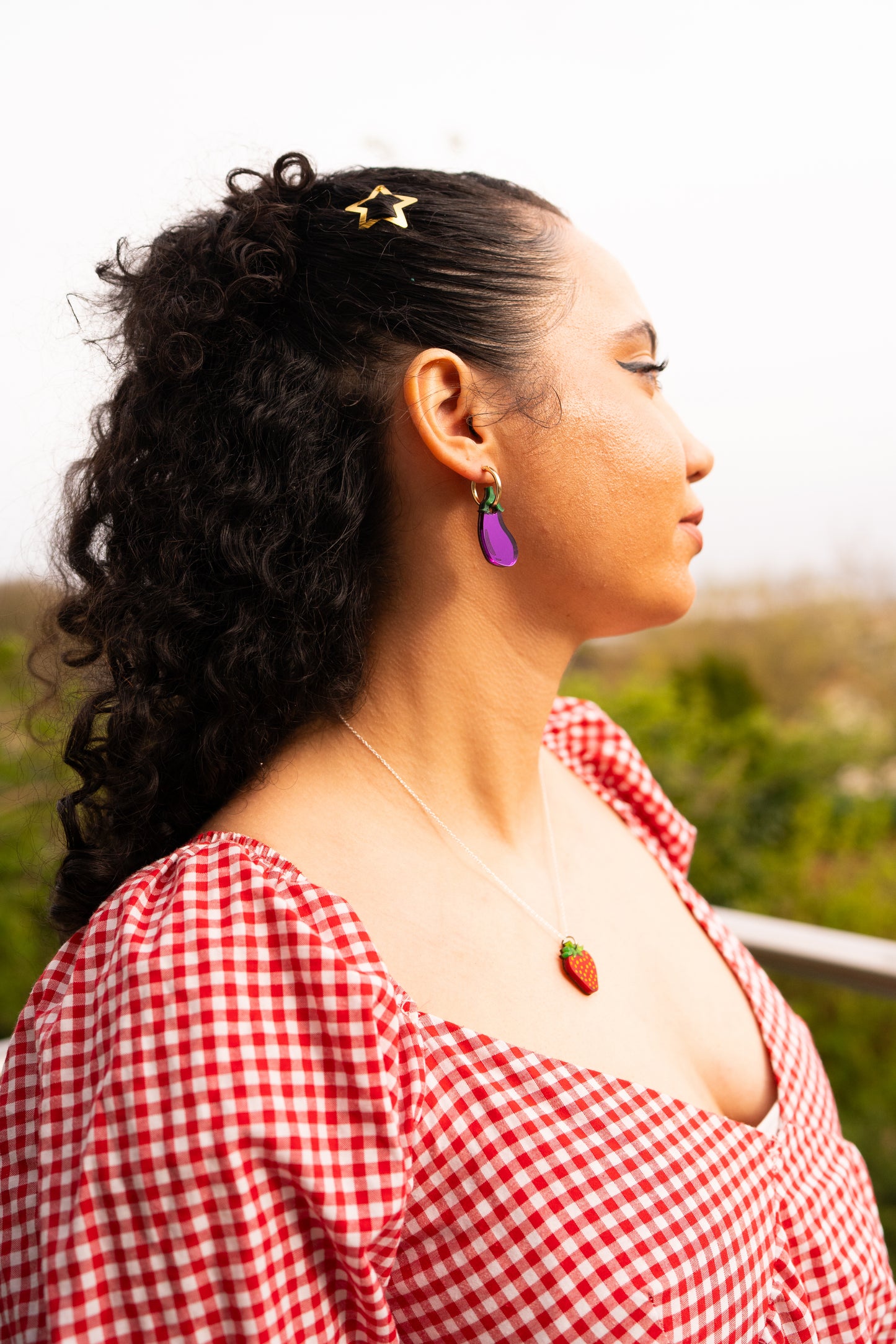 Aubergine Hoop Earrings