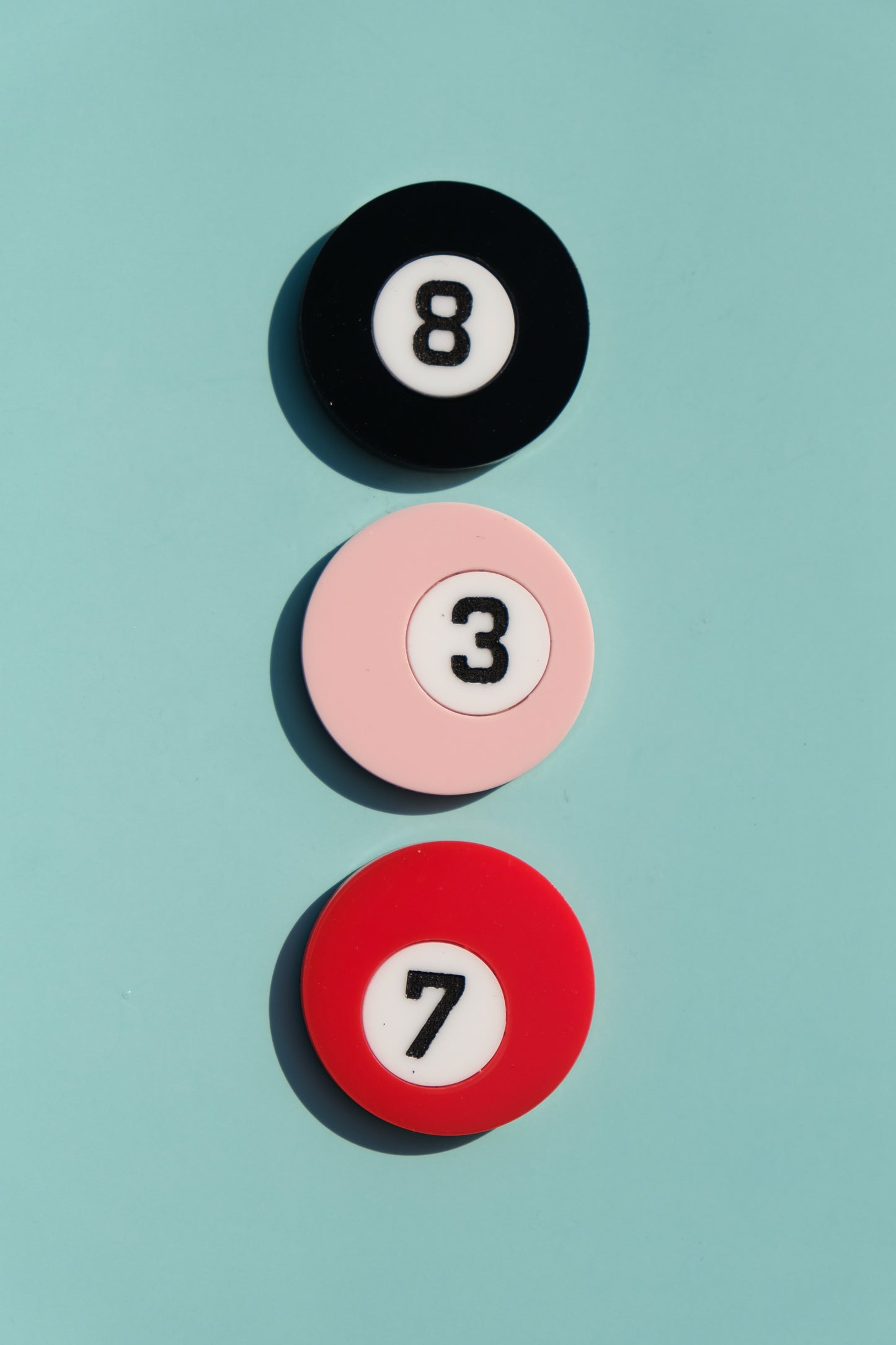 Pool Ball Hair Clips - Set of 3