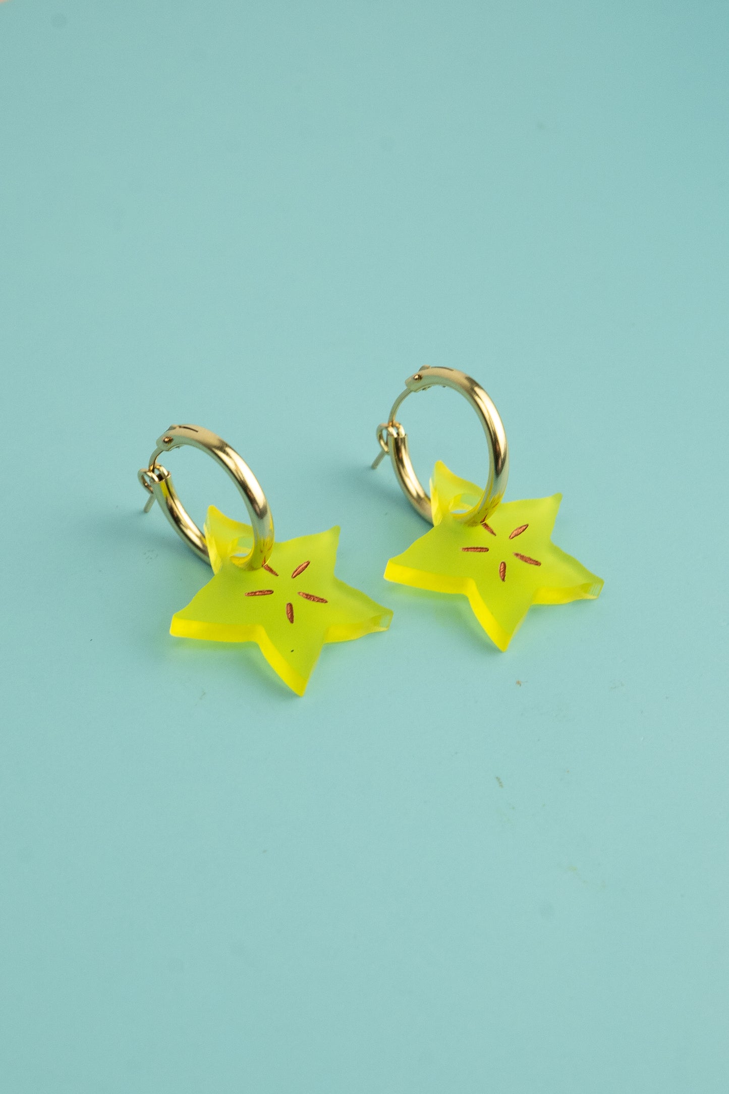 Star Fruit Hoop Earrings