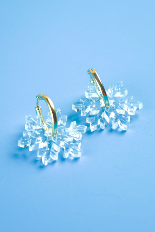 Snowflake Hoop Earrings