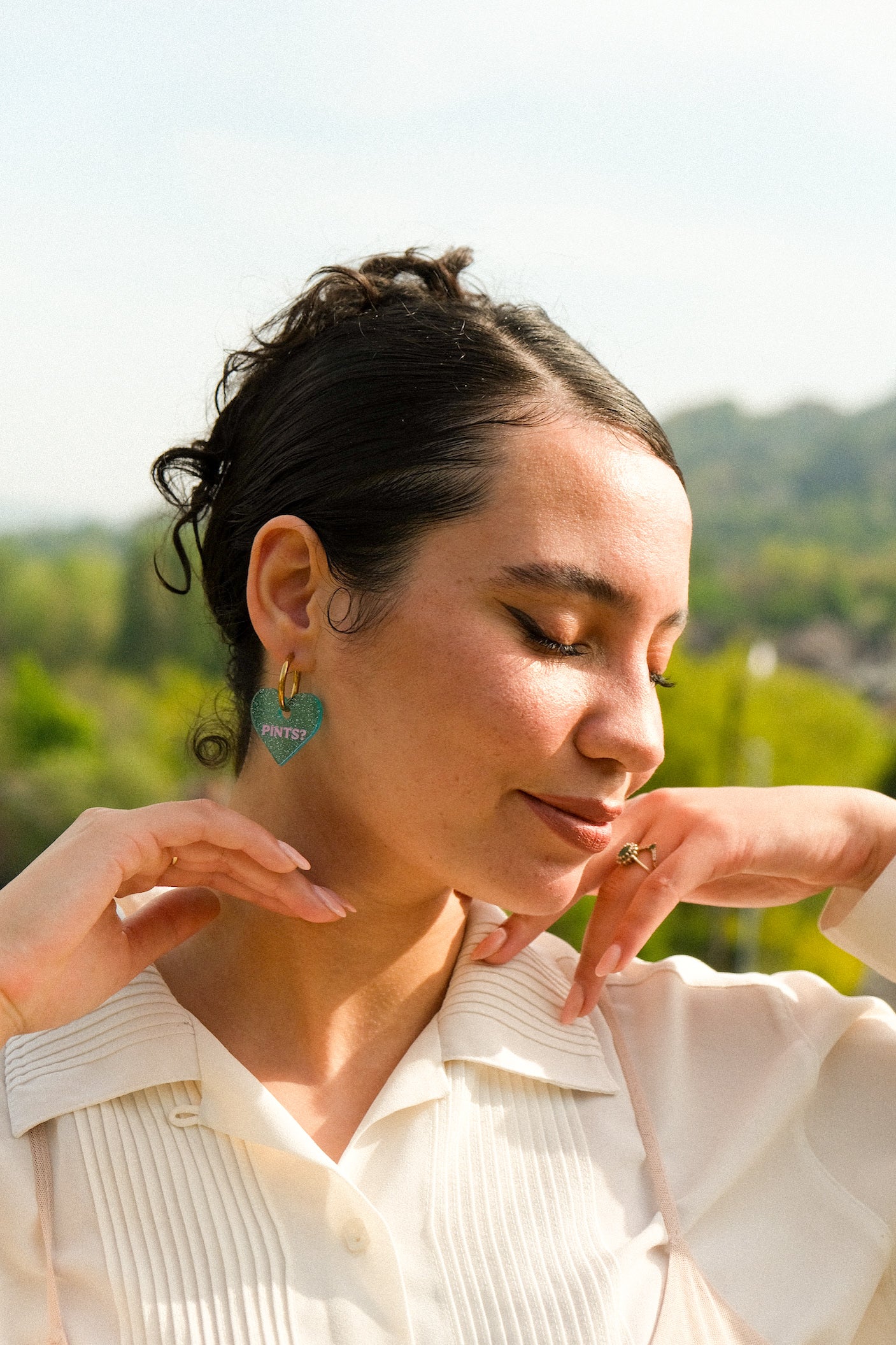 Pints? Heart Hoop Earrings
