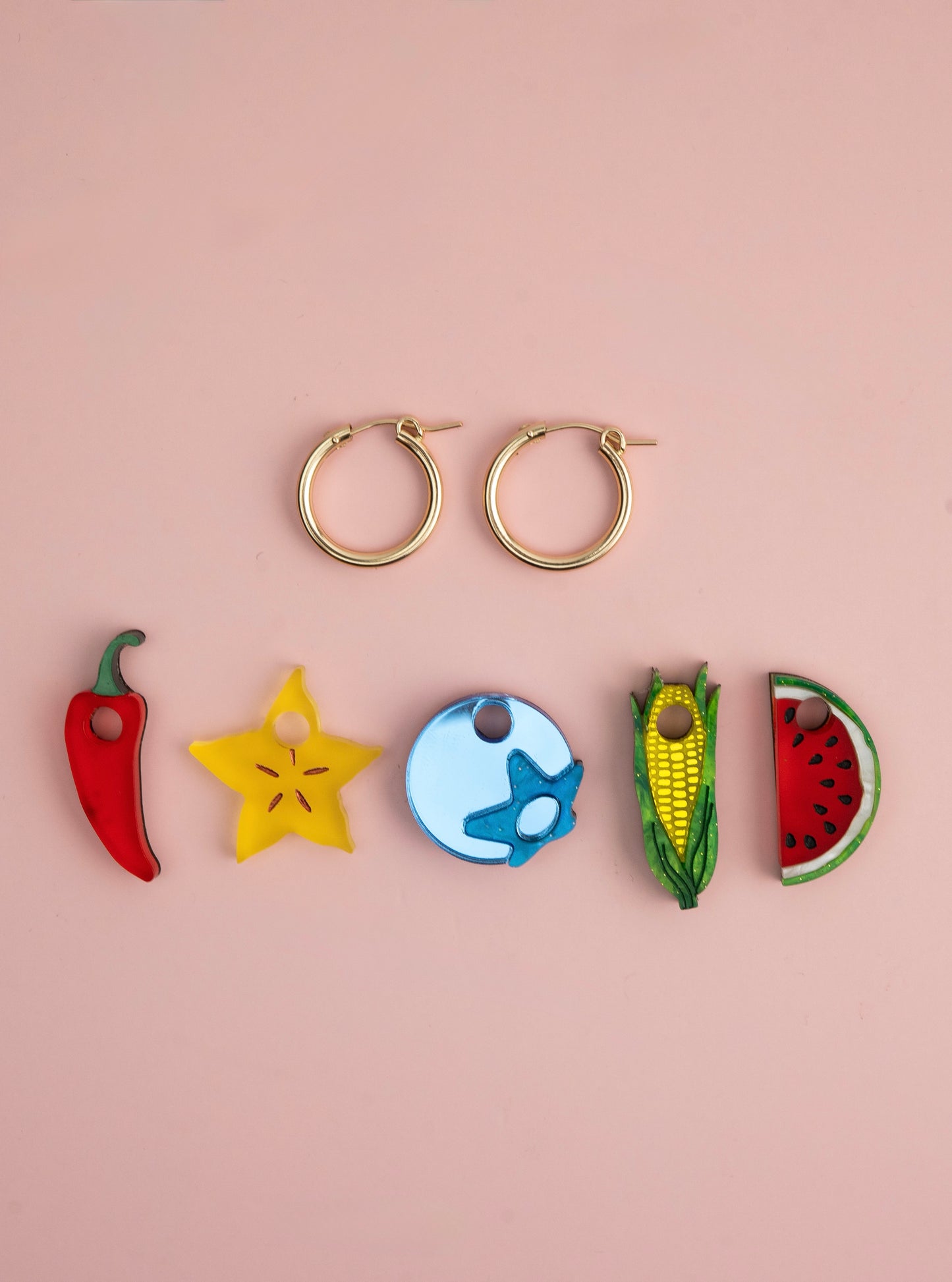 Summer Hoop Earrings - Set of 5