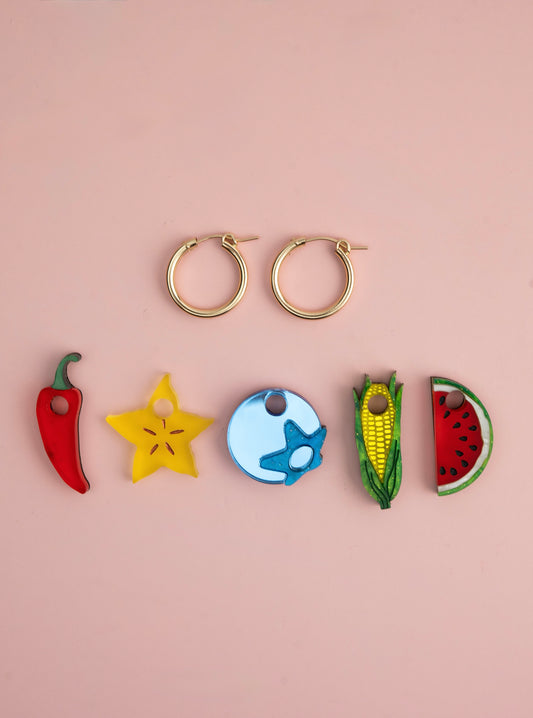 Summer Hoop Earrings - Set of 5