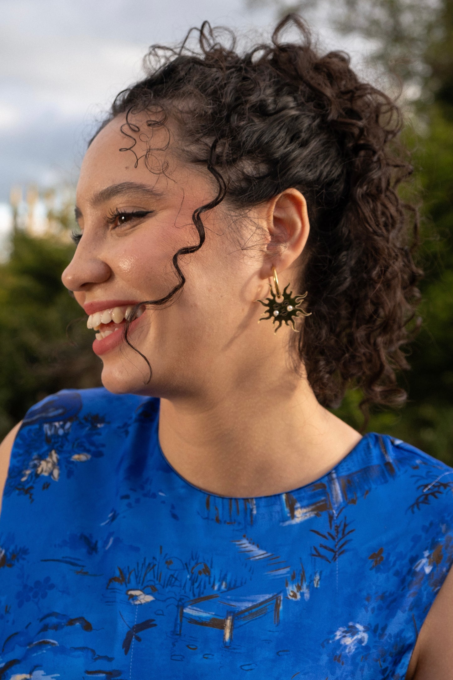 Peaceful Sun Hoop Earrings