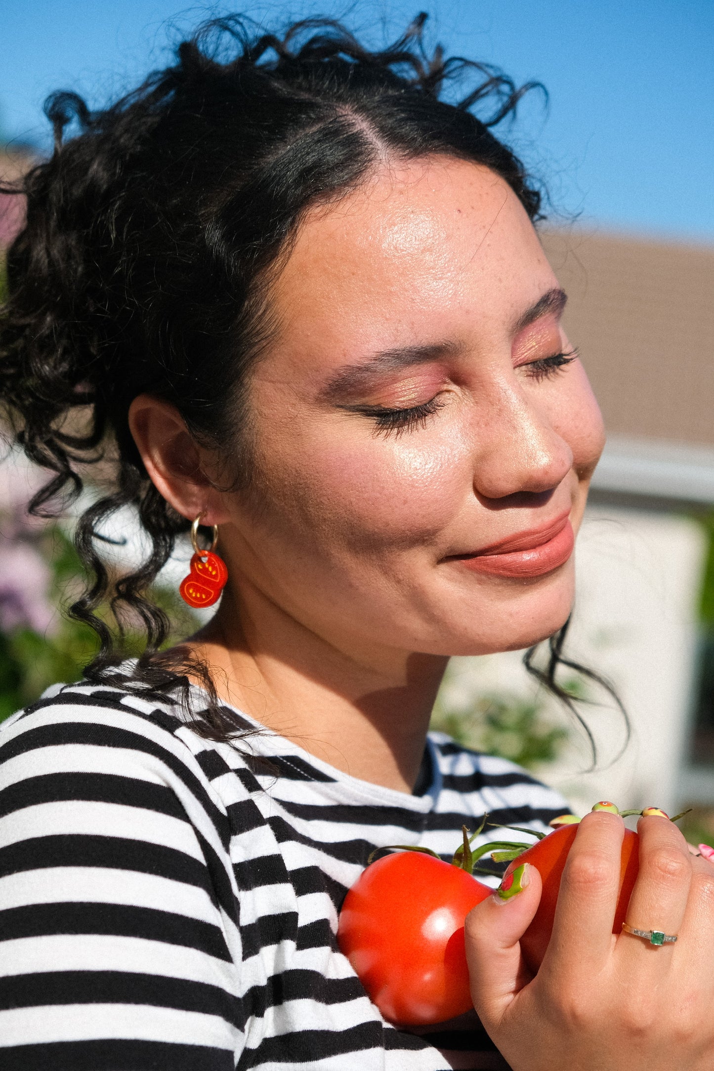 Tomato Hoop Earrings