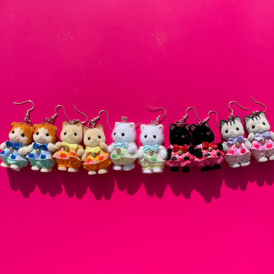 Kitten Party Sylvanian Families Earrings - Cuteryko