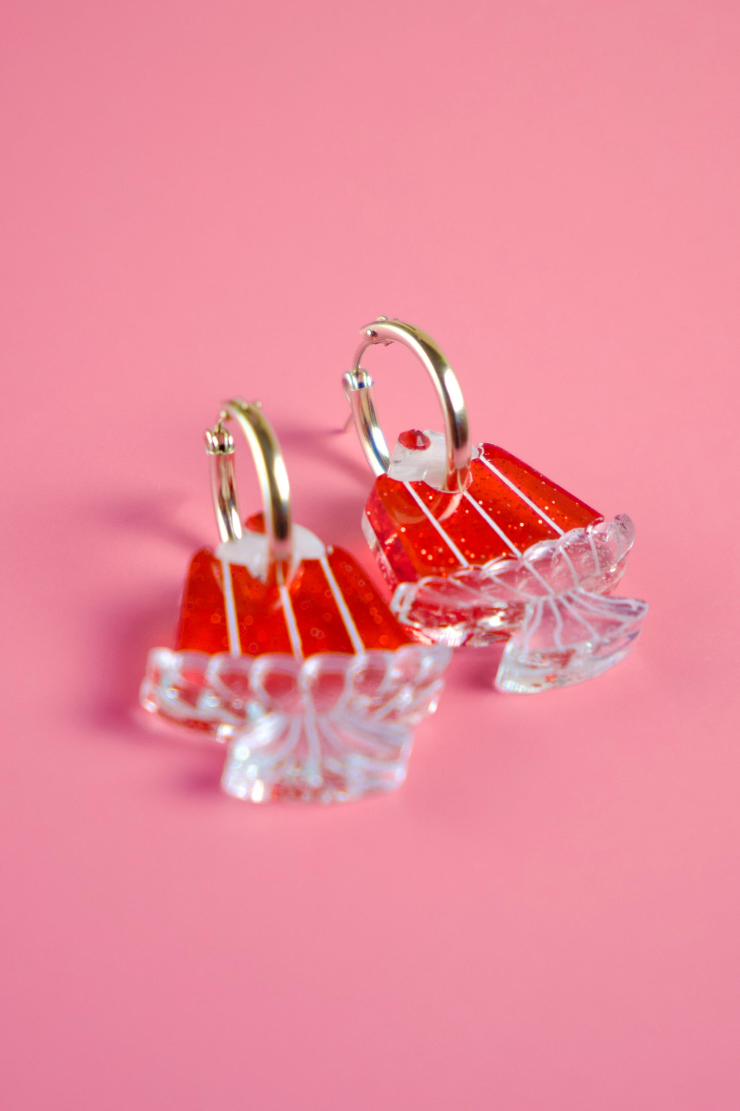 Strawberry Jelly Hoop Earrings