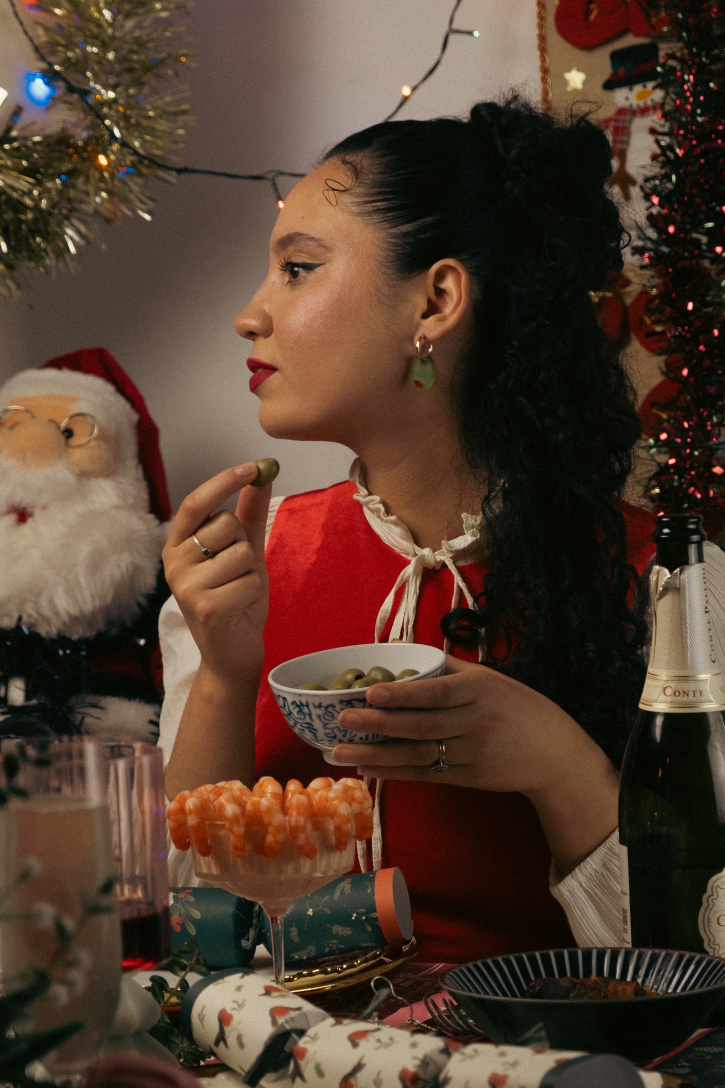 Green Olive Hoop Earrings