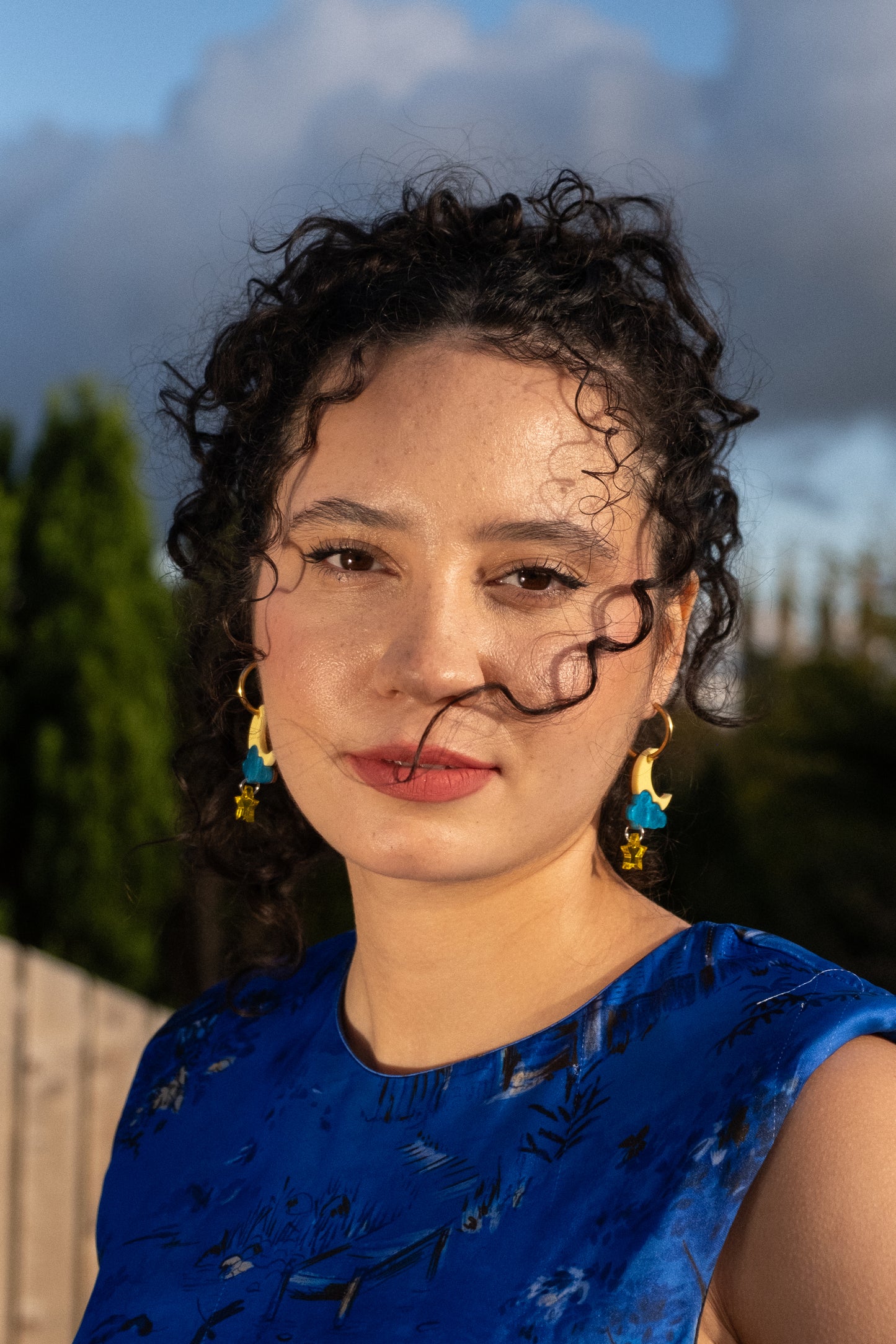 Star and Moon Hoop Earrings