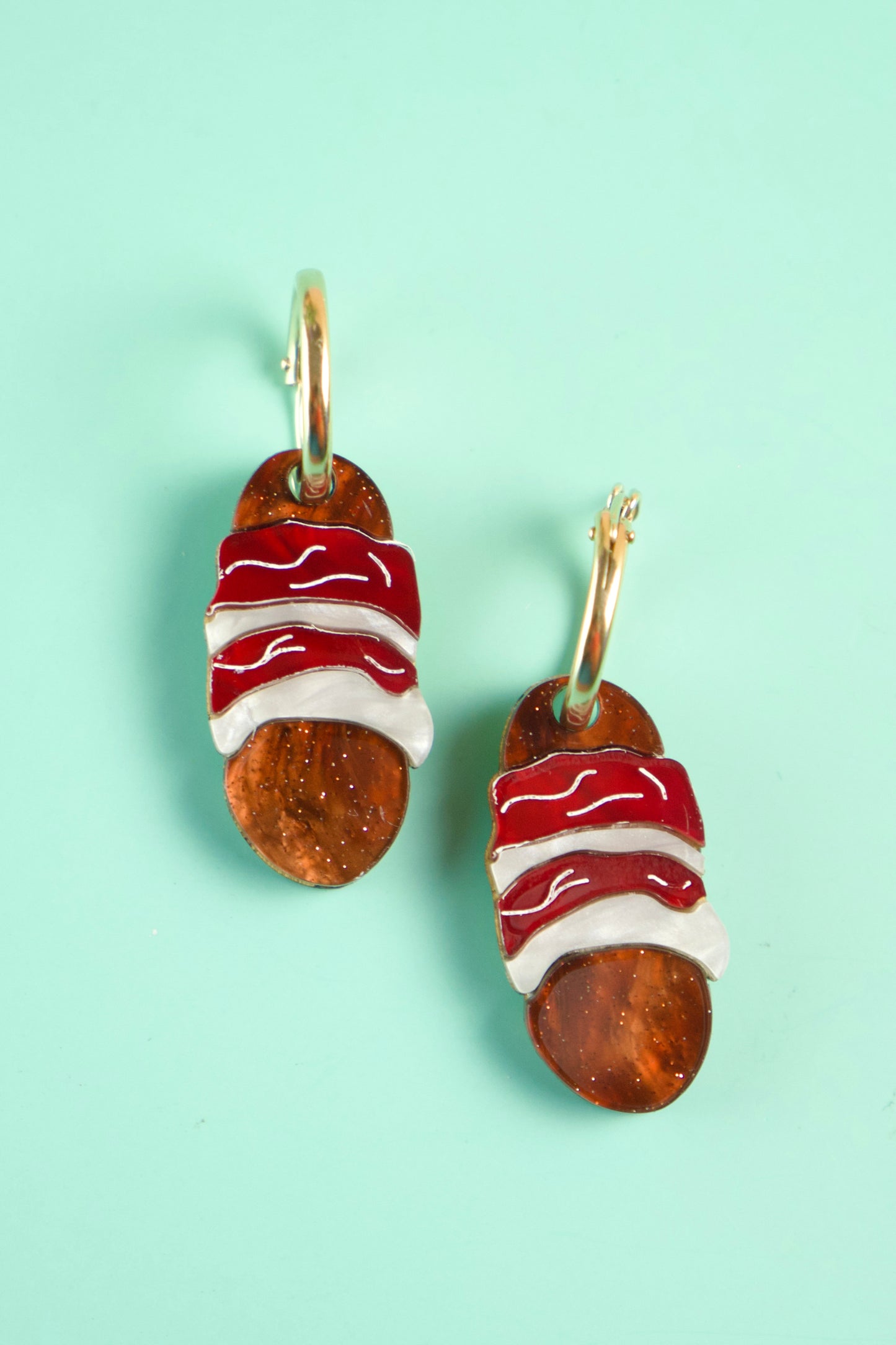 Pigs in Blankets Hoop Earrings