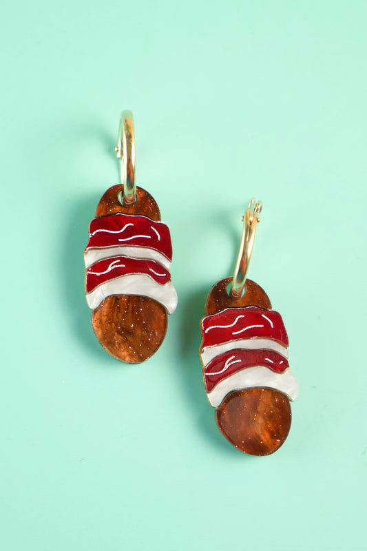 Pigs in Blankets Hoop Earrings