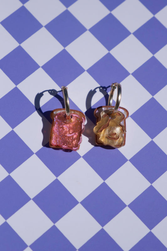 Peanut Butter and Jelly Sandwich Hoop Earrings