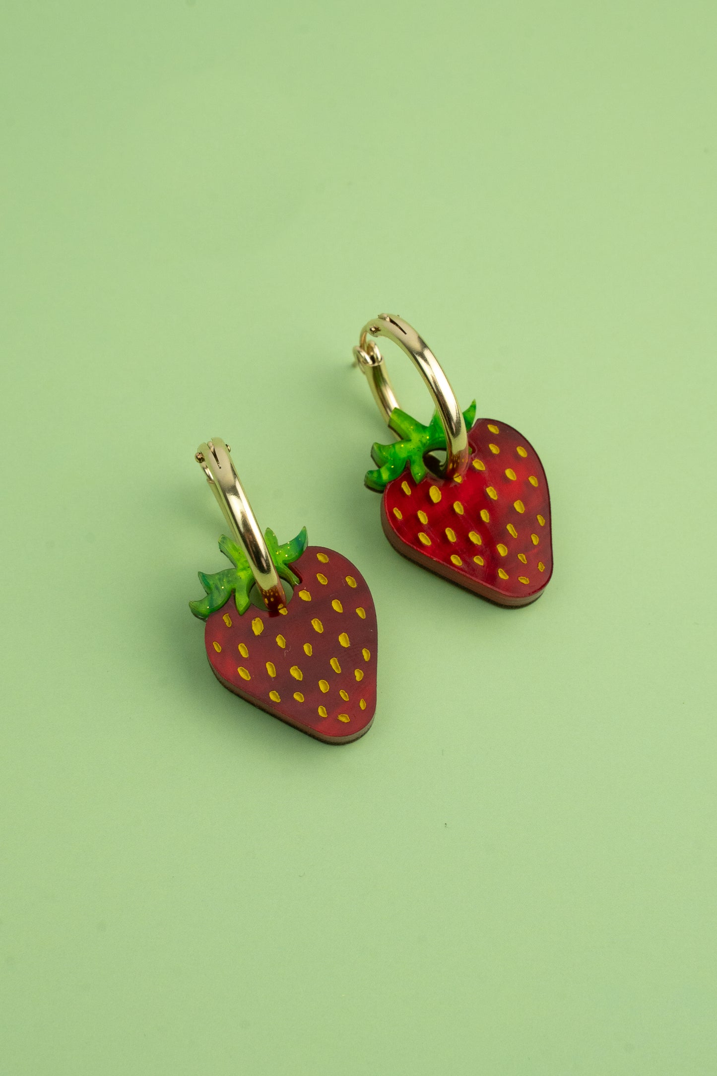 Sweet Strawberry Hoop Earrings