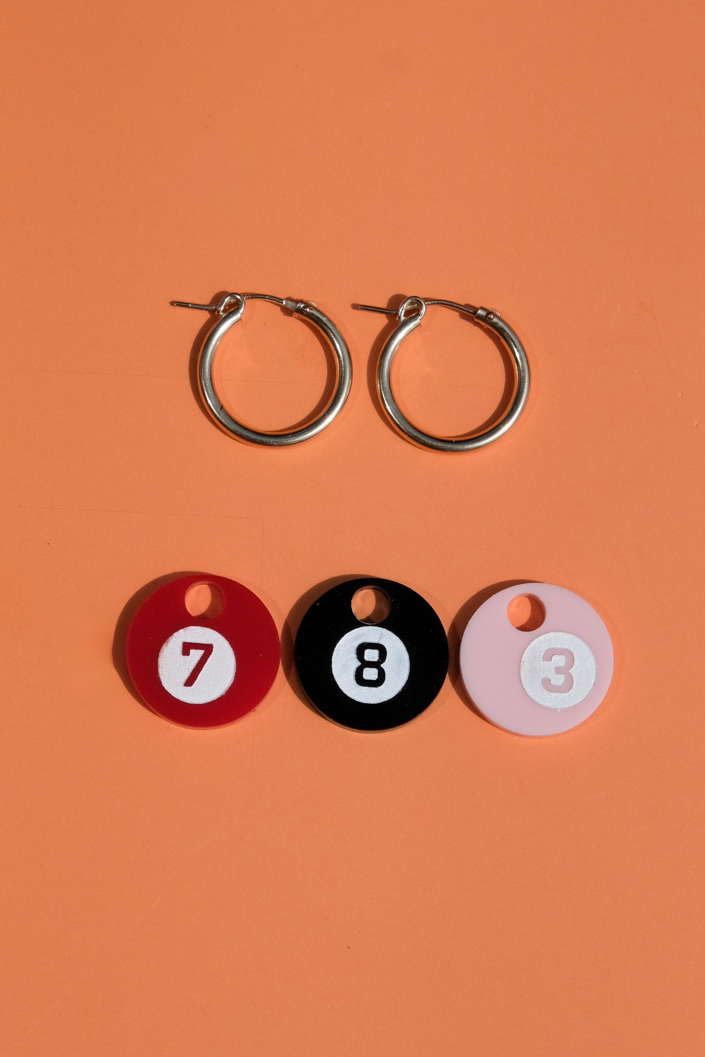 Pool Ball Hoop Earrings - Set of 3
