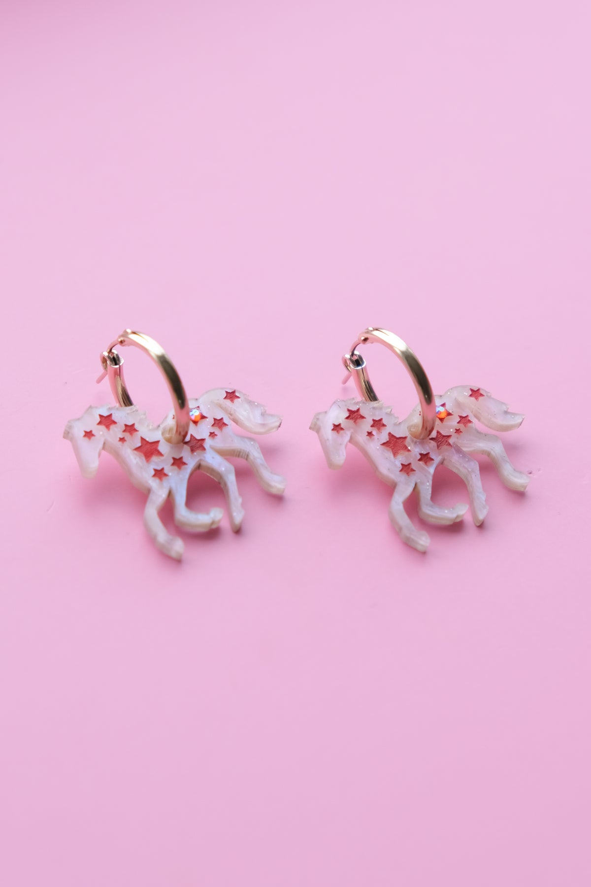 Star Horse Hoop Earrings