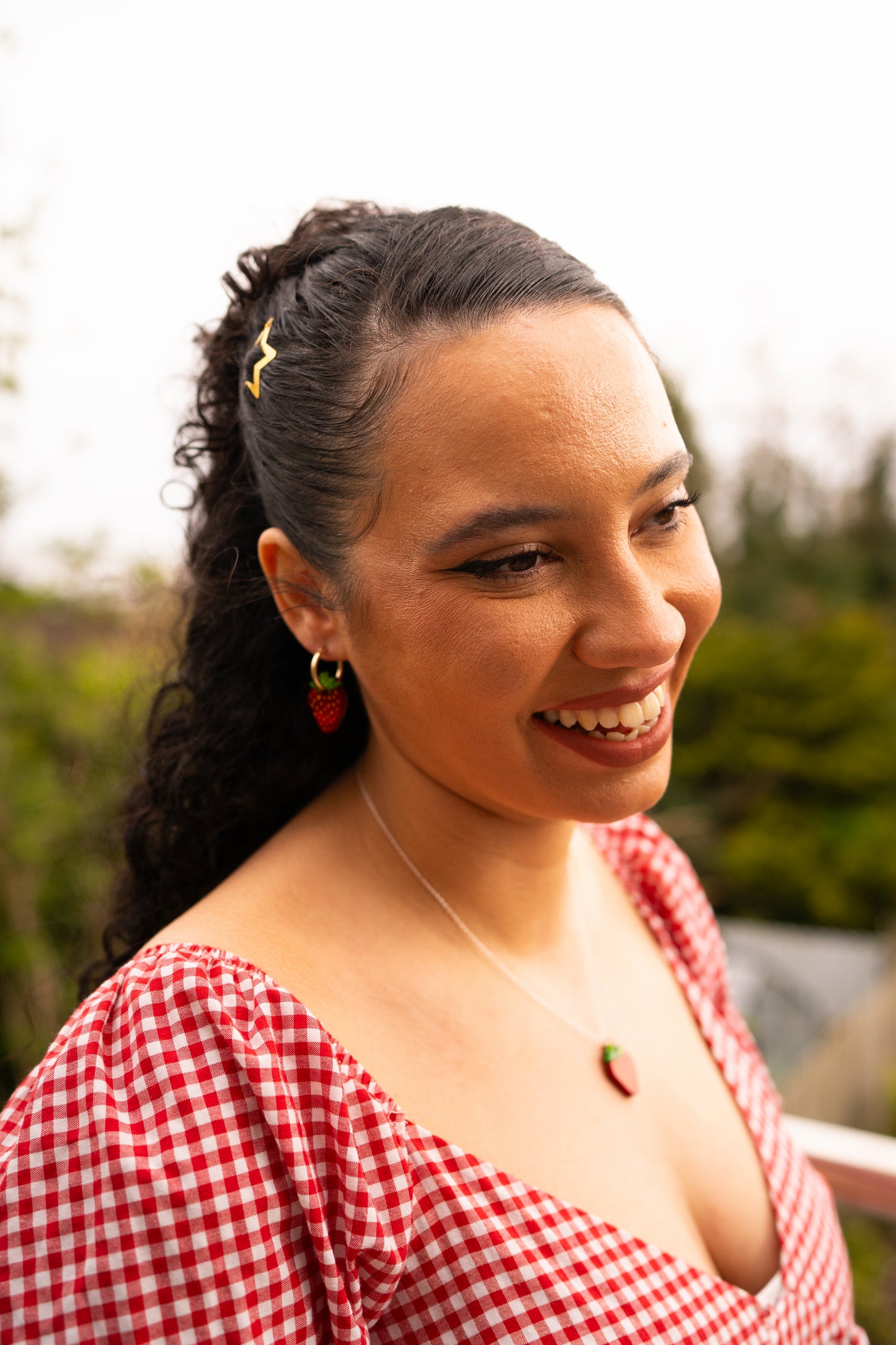 Sweet Strawberry Hoop Earrings