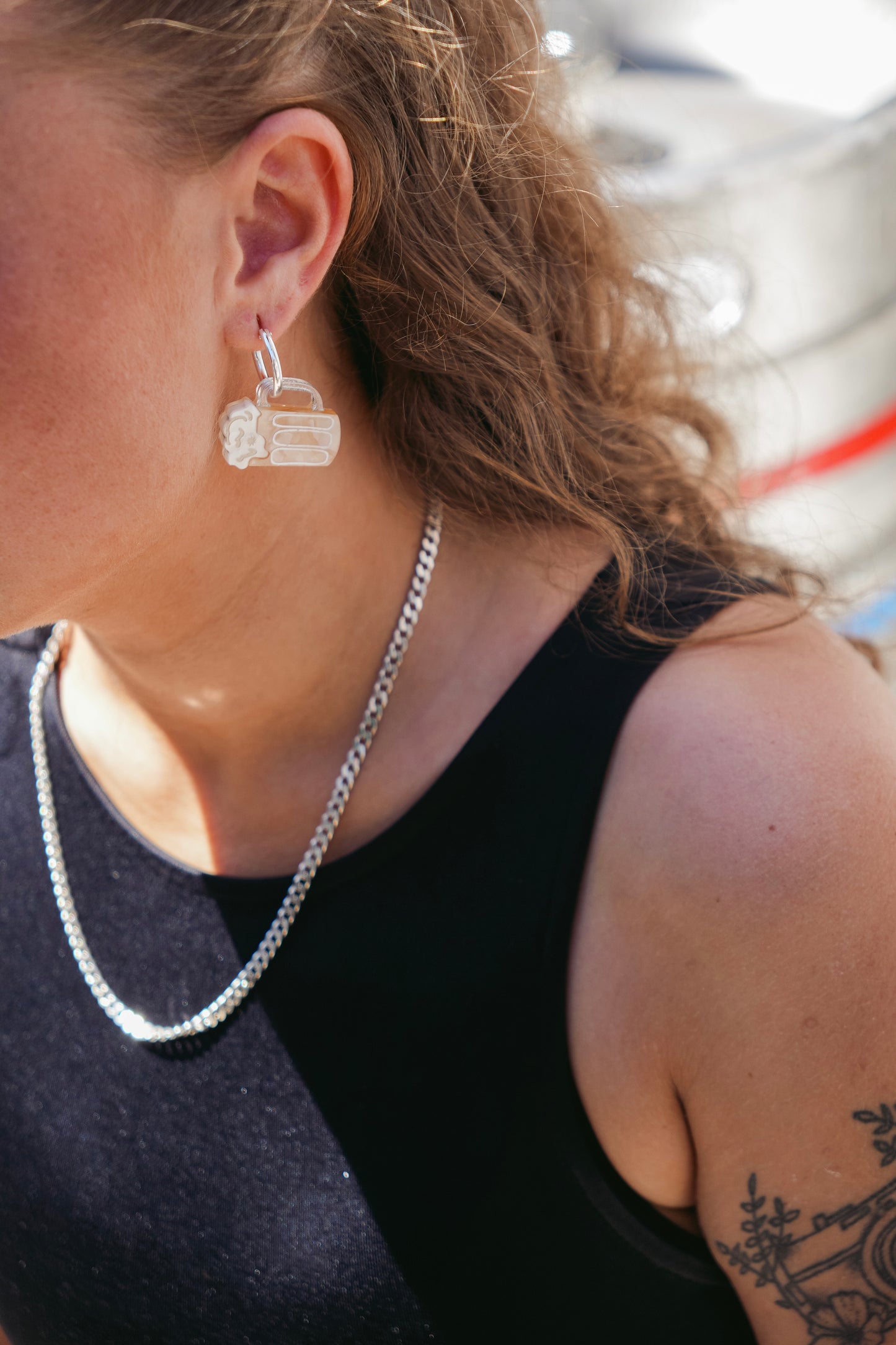 Pint of Beer Hoop Earrings