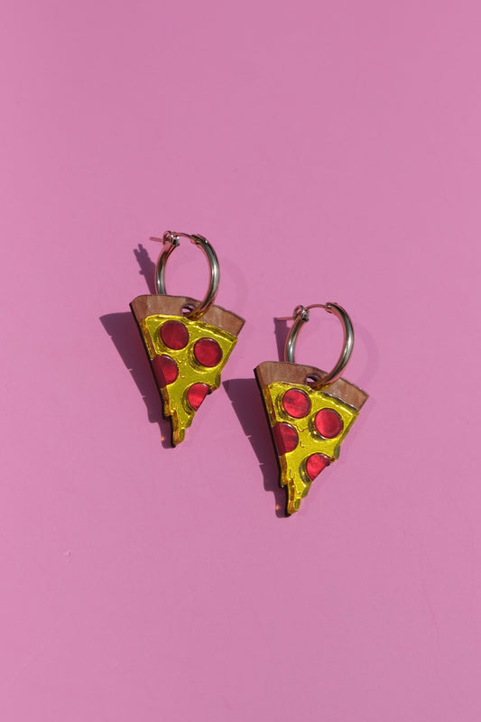 Pizza Slice Hoop Earrings