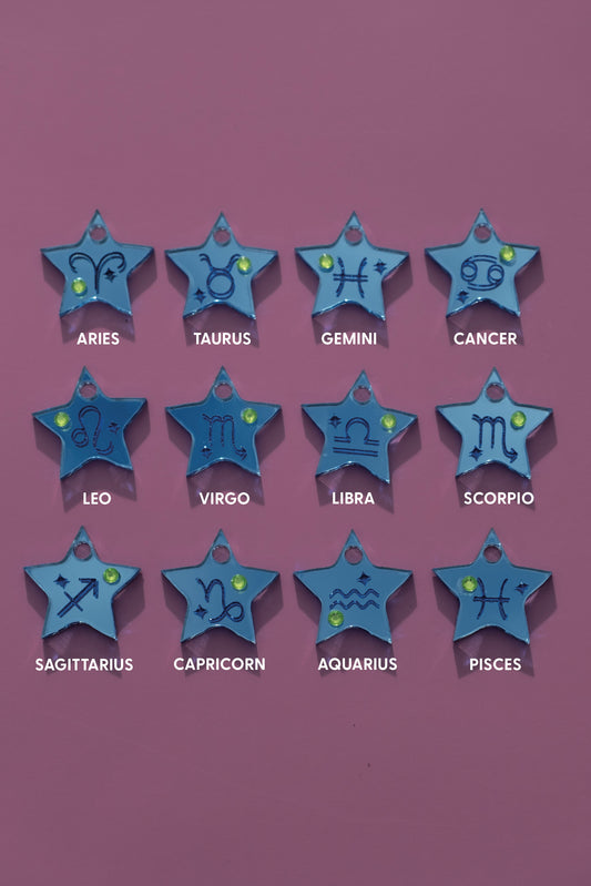 Star Sign Hoop Earrings