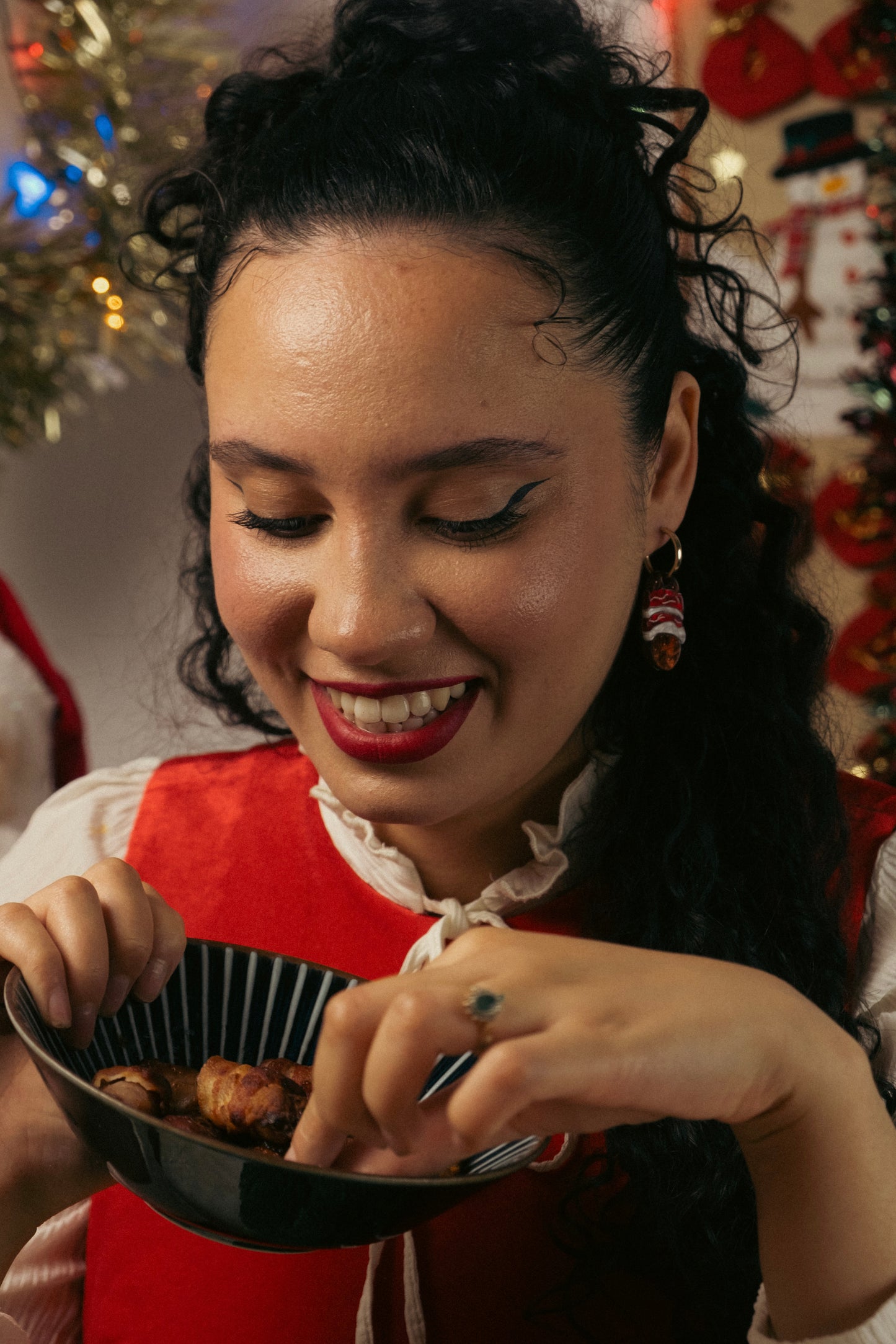 Pigs in Blankets Hoop Earrings