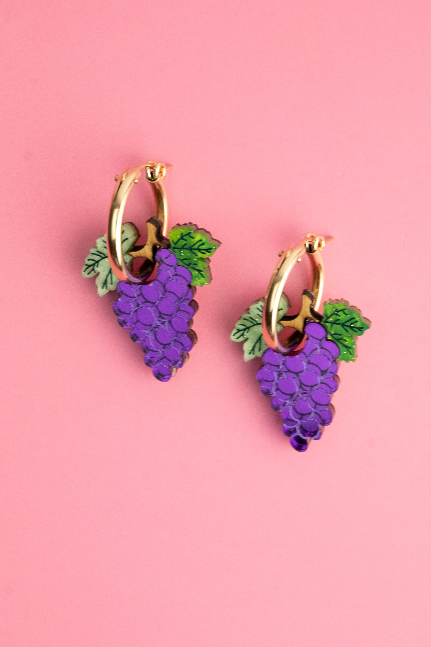 Grape Hoop Earrings
