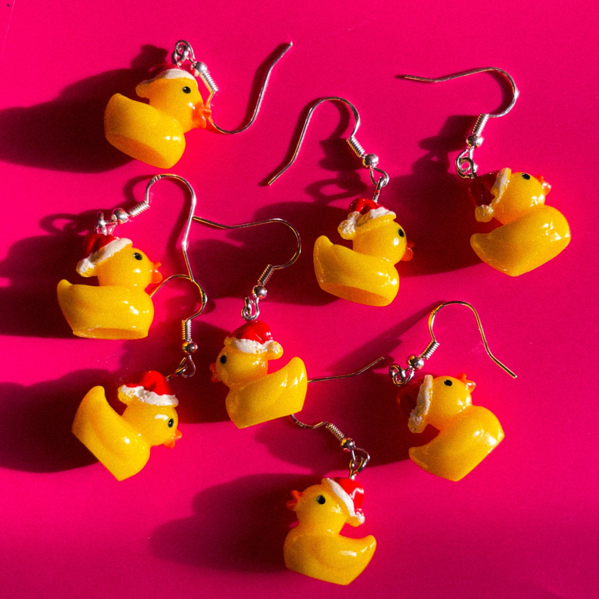 Mini Rubber Duck Earrings Yellow