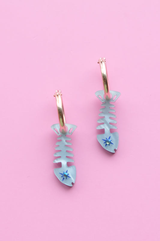 Dead Fish Hoop Earrings