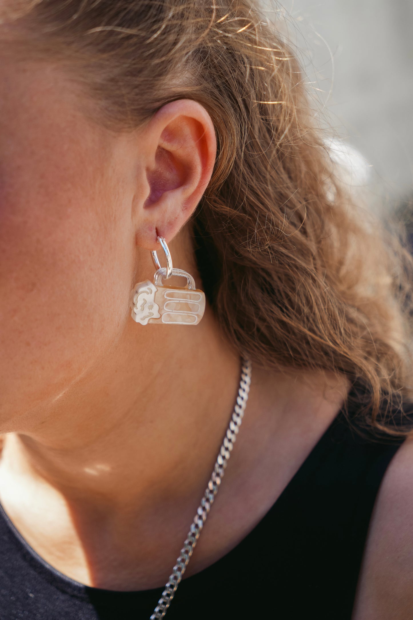 Pint of Beer Hoop Earrings