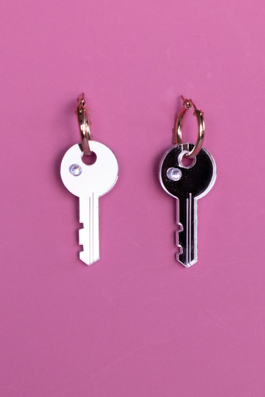 Key Hoop Earrings