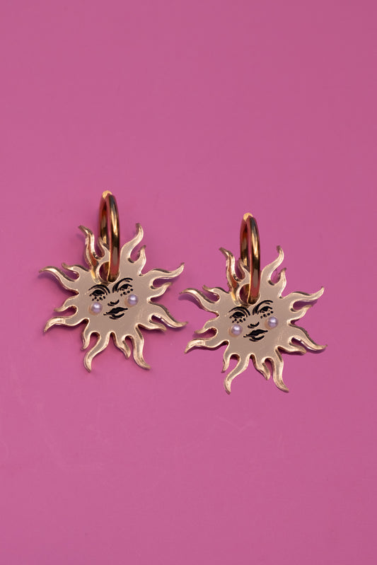 Peaceful Sun Hoop Earrings