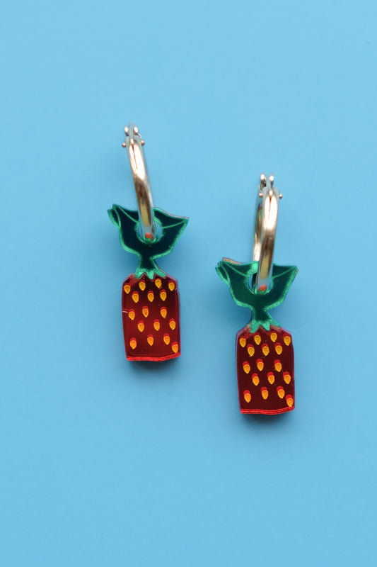 Strawberry Sweet Hoop Earrings