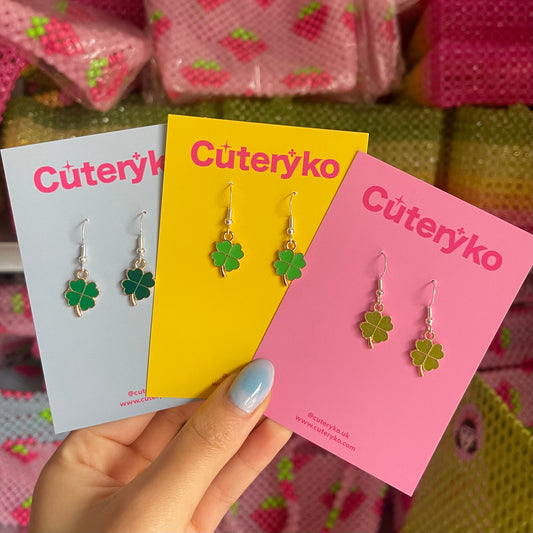 Mini Cute Shamrock Earrings - Cuteryko