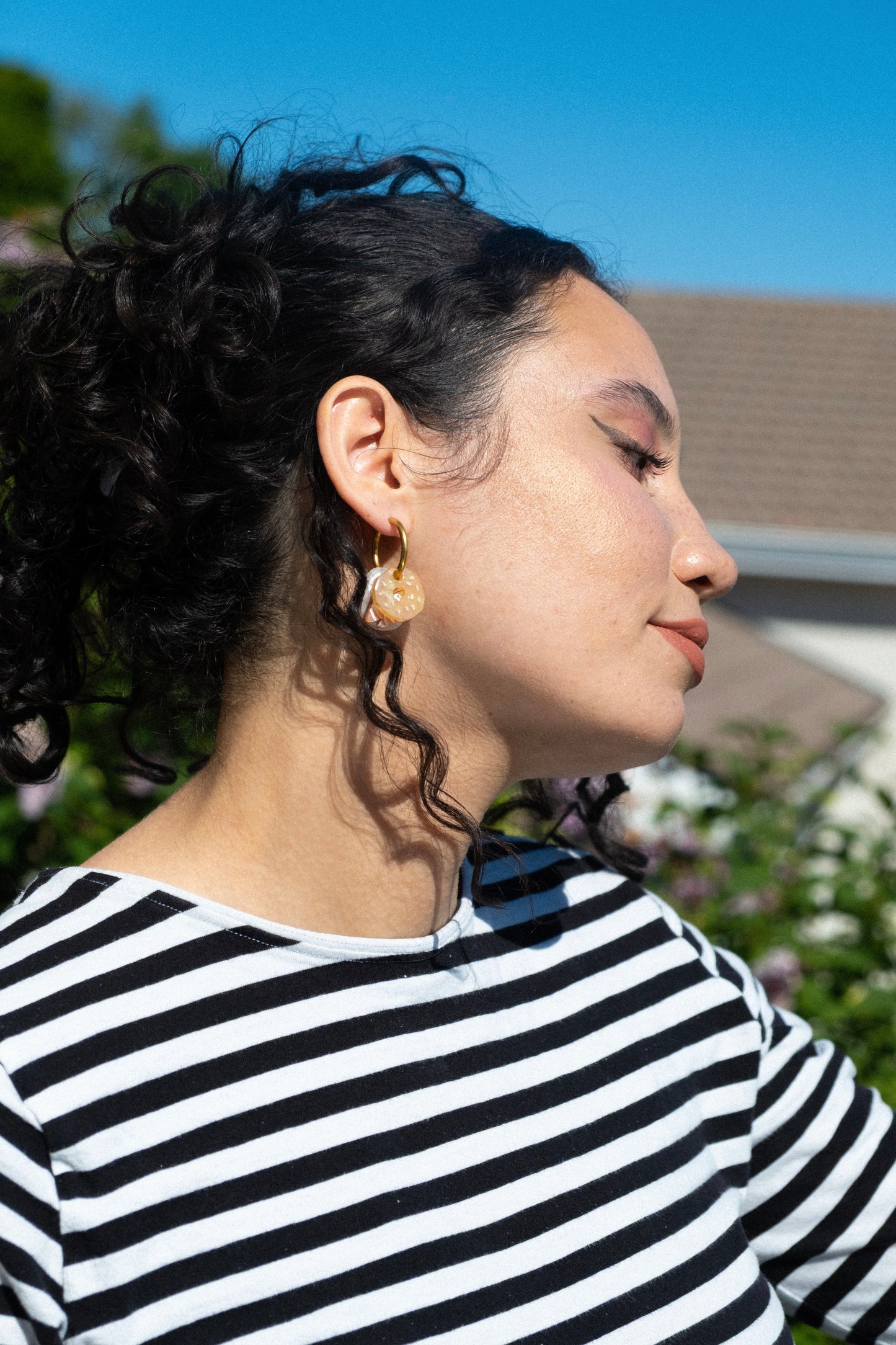 Salmon and Cream Cheese Bagel Hoop Earrings
