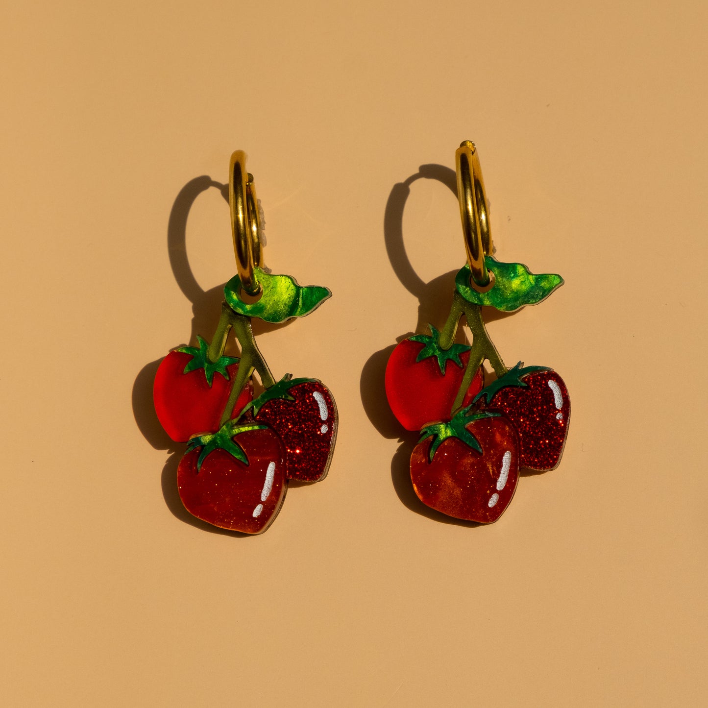 Tomato Vine Hoop Earrings