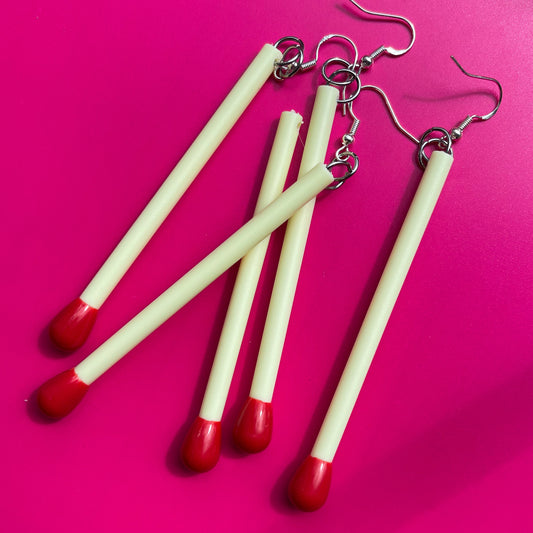 Match Stick Pen Earrings